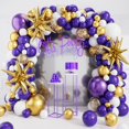 thumbnail image 1 of Juego de guirnaldas con forma de arco con forma de globo, 127 unidades, oro blanco y morado, 1 of 7
