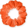 thumbnail image 3 of Velvet Scrunchies Jumbo Size Plush Big Ponytail Holders Thick Braided Locked Hair Big Made in the USA Orange Tangerine, 3 of 7
