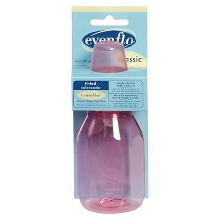 Evenflo Classic 4-oz Slow Flow Tinted Plastic Bottle, Assorted Colors 1 Each