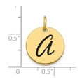 thumbnail image 3 of Auriga 14k Yellow Gold Letter A Black Epoxy Initial Disk Charm for Women(L- 15.24 mm, W- 15.24 mm), 3 of 5