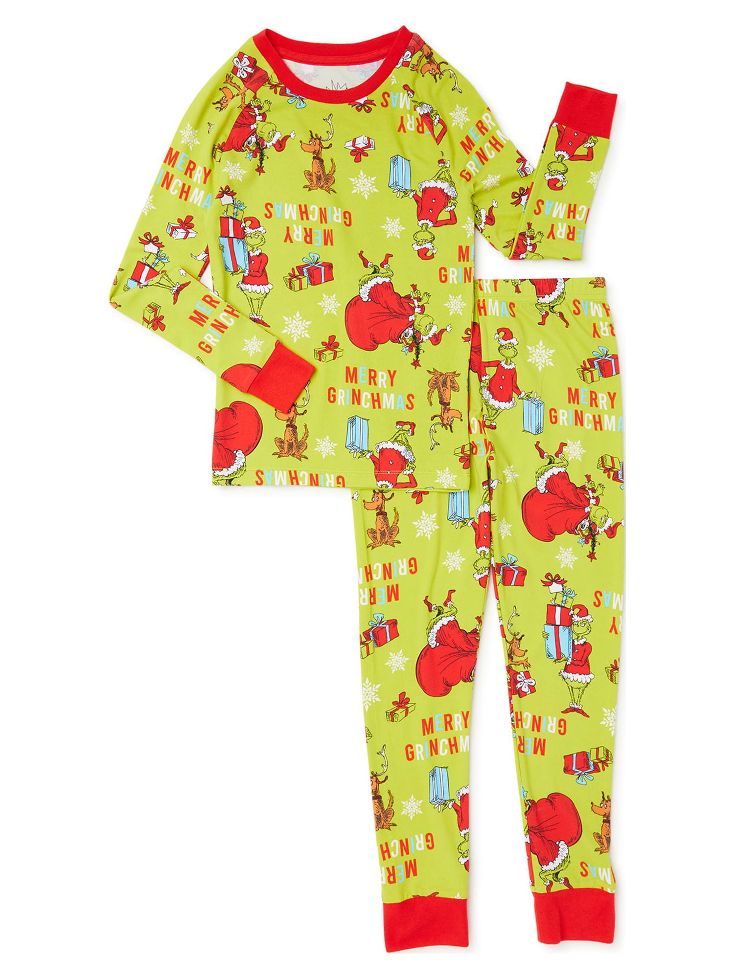 Dr. Seuss Unisex Kids Grinch Matching Family Pajama Set, 2-Piece