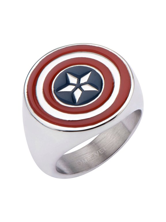 Marvel Captain America Civil War Shield Logo Stainless Steel Ring | 11