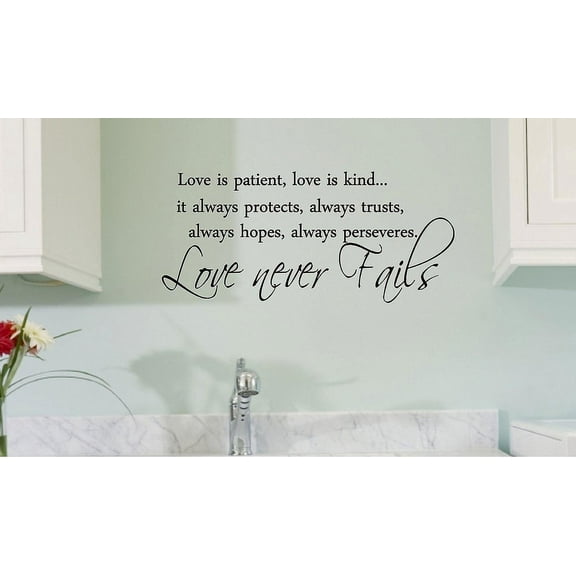 Picniva Inspirational Quotes Love is Patient, Love is Kind Wall Decal & Sticker