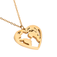 thumbnail image 2 of Collar de Mujer con Dije de Corazón Mundo LuckyLy, Acero Inoxidable, Modelo Kate dorado UNITALLA, 2 of 8
