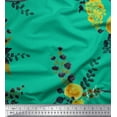 thumbnail image 1 of Soimoi Green Cotton Duck Fabric Leaves & Floral Print Sewing Fabric BTY 42 Inch Wide, 1 of 1