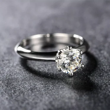 1Ct Round Cut Lab Created Diamond Solitaire Engagement Wedding Ring 14K White Gold Plated Size 7