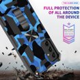 thumbnail image 4 of Feishell Case for Samsung Galaxy A14 5G (6.6 inch),Shockproof Hybrid Durable Double Layers Protection PC + TPU Kickstand Support Magnetic Car Mount Stylish Camouflage Phone Case,Darkblue, 4 of 7