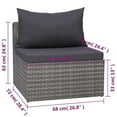 thumbnail image 4 of vidaXL 7 Piece Garden Sofa Set with Cushions & Pillows Poly Rattan Gray, 44158, 4 of 12