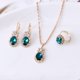 thumbnail image 1 of Nvzi Conjunto de joyas de diamantes de imitación con forma de gota de agua a la moda, collar con colgante de gota de agua retro,conjunto de joyas para madre, novia, boda, verde C, 1 of 4