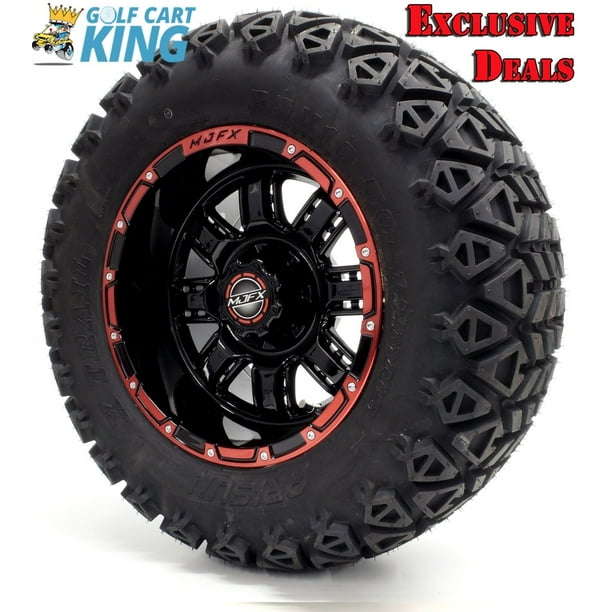 Golf Cart Wheels and Tires Combo 12" Madjax Transformer Red/Black