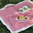 thumbnail image 4 of Gingham Picnic Blanket - Large Red Tartan Plaid Outdoor Mat for Beach, Camping, Lawn, Park | Waterproof & Portable, 4 of 8