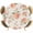 Beige, variant on Peach Round Tablecloth 36-44 Inch Round Fitted Table Cloth with Elastic Edge, Spring Floral Green Leaf Botanical Pink Fruit Rustic Waterproof Table Cover Protector for Outdoor Picnic Party Dining