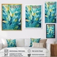 thumbnail image 4 of Designart "Mirage of Blue and White Tropical Plants I" Landscapes Framed Wall Art - Tropical Blue Jungle Living Room Framed Canvas Art, 4 of 6
