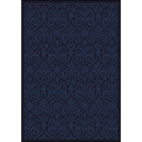 Any Day Matinee - Theater Area Rugs Damascus, 5'4" x 7'8", Navy