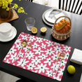 thumbnail image 4 of Red Daisy Flower Green Centers Pattern Summer Placemats Table Placemats Set Of 4-Linen Kitchen Washable Placemats Table Mats 11.8"x17.7" Non-Slip Heat Resistant, 4 of 6