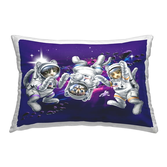 Stupell Industries Kittens in Outer Space Decorative Printed Throw Pillow Design by Jim Baldwin