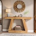 55-Inch Console Table with Storage, Industrial Wooden Sofa Table for ...