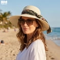 thumbnail image 3 of Sombrero de Playa Con Liston Para Mujeres Ala Ancha 42 cm crema, 3 of 6