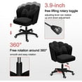 thumbnail image 3 of WXJHL Office Chair Cute Petal Desk Chair, Modern Fabric Home Butterfly Chairs Height Adjustable Chair Makeup Chairs Computer Chairs（Black）, 3 of 6