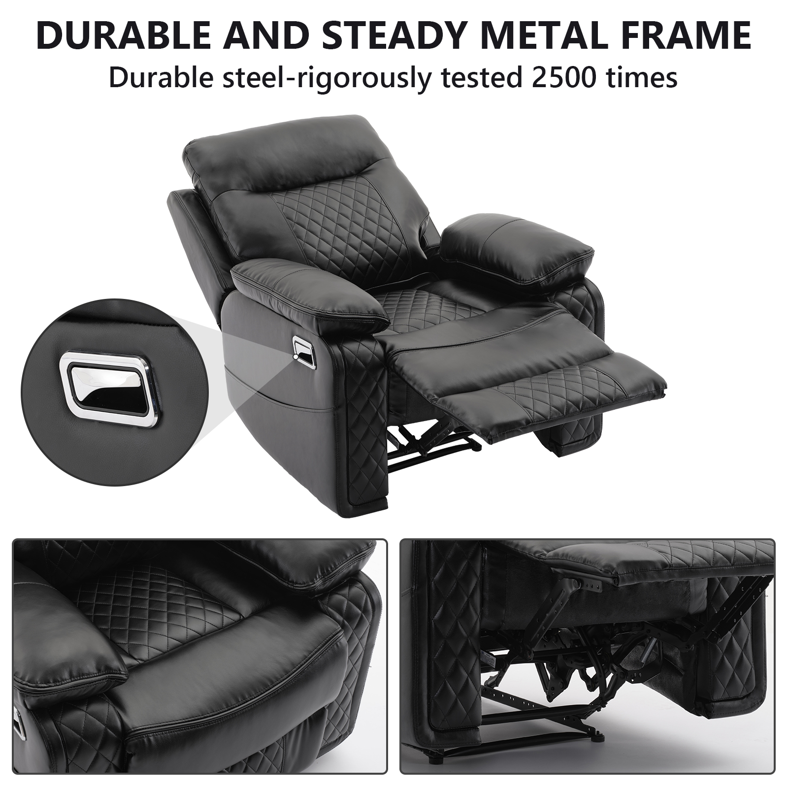 Bonzy Home Power Recliner Chair — Electric Recliner with Remote Control & Side Pockets, Compact Home Theater Seating for Small Spaces