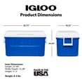 thumbnail image 4 of Igloo 48 QT Laguna Hard Sided Ice Chest Cooler, Blue, 4 of 14
