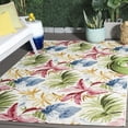 thumbnail image 2 of SAFAVIEH Barbados Paul Botanical Indoor/Outdoor Area Rug, Ivory/Green Rust, 9'10" x 12'5", 2 of 13