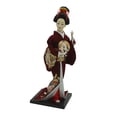 thumbnail image 4 of Japonés Kimono Geisha Muñeca Kokeshi Artesanía Decoración para hogar Rojo Vino, 4 of 6