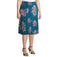 thumbnail image 4 of Terra & Sky Women's Plus Size Floral Slip Skirt, 4 of 6