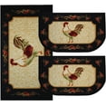 thumbnail image 3 of Kashi Home Kitchen Rug, Printed Area Rug, Durable Floor, Door Mat, Farmhouse Non-Slip Carpet Latex Backing Beautiful Design Rooster 3pc Set (2 18x30 D Shape & 1 20x40), 3 of 5