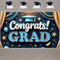 thumbnail image 6 of Colorful Balloons Graduation Banner Graduation Cap Congrats Display Star Decor Ribbon Streamers Grad Backdrop for Graduation Party College Graduation Photo Shoot, 6 of 9