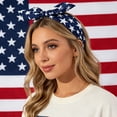 thumbnail image 4 of NMMUED 4th of July Headband,red White and Blue Headband Patriotic Hairband with Bow Fourth of July Hair Accessories A1 Blue One Size, 4 of 6