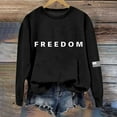 thumbnail image 4 of Womens Long Sleeve Sweatshirts Patriotic Freedom Letter Graphic Round Neck Pullover Blouses Fall Winter Comfy Relaxed Fit Tops, 4 of 5