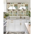 thumbnail image 4 of Vintage Leaves Swag Kitchen Curtains Sets for Windows 24 Inch Length, Tree Branch Plant Flower Texture Short Window Curtain Panels Swags Valances and Tiers 3 Piece Set for Cafe/Dining Room, 4 of 5