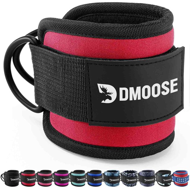 HSHDLDF DMoose Ankle Straps for Cable Machines for Kickbacks, Glute Workouts, Leg Extensions, Curls, and Hip Abductors for Men and Women, Adjustable Ankle Strap with Double D-Rings and Neoprene Supp