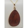 thumbnail image 2 of Natural Pear Red Jasper Gold Necklace, 2 of 5