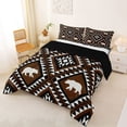 thumbnail image 2 of jejeloiu Southwestern Bear Full Size Comforter Sets,Aztec Print Bedding Comforter Set For Boys,Brown Black,Black Reversible,3 Pieces,1 Comforter and 2 Pillowcases, 2 of 7
