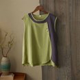 thumbnail image 5 of NTACZA Cute Tank Tops Casual Round Neck Cotton Sleeveless Color Blocks Button Summer Tops, 5 of 5