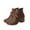 Brown, variant on Fesfesfes Ankle Boots for Women Soft Faux-Leather Mid Heel Bowknot Boots Lace Up Boots For Women 4.5(35)