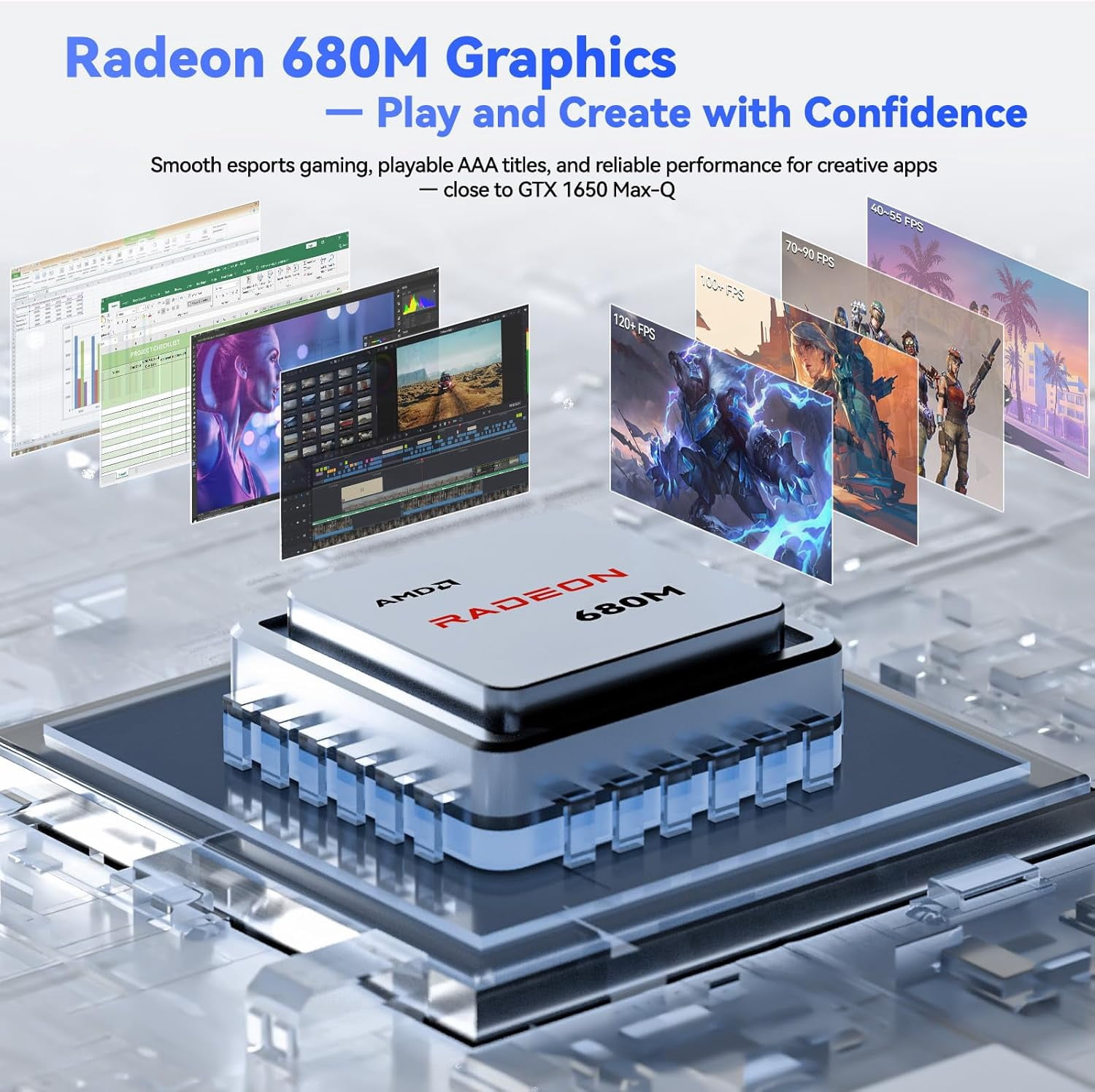17.3" IPS FHD Gaming Laptop AMD Ryzen 7 7735HS 16GB DDR5 RAM 256GB SSD (Up to 4.75GHz, Beat i7-12650H) with AMD Radeon 680M Graphics 180° Viewing Dual-Fan Cooling