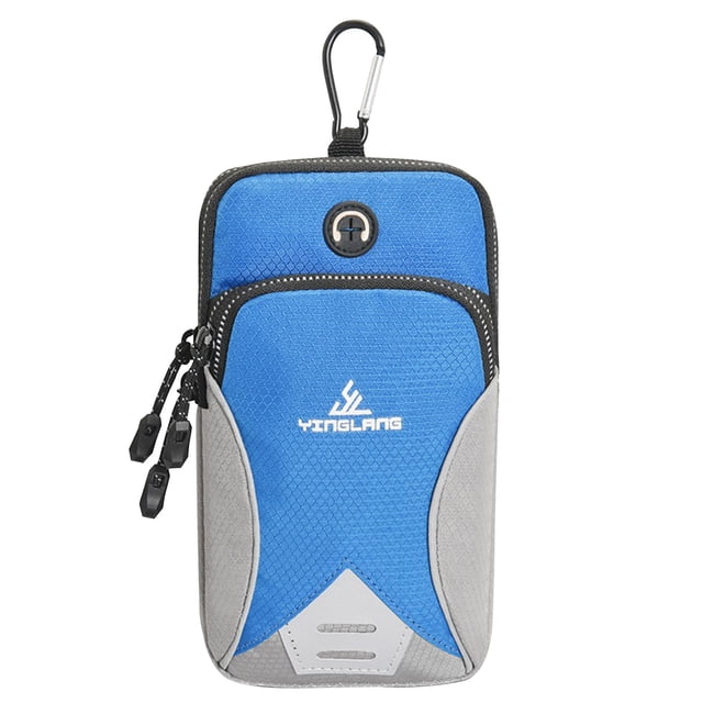 Adjustable Breathable Armband Phone Holder - Crossbody Pouch for Running/Gym (19x10cm Multi-Pocket Design)