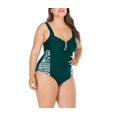thumbnail image 1 of Tummy Control Swimwear Halter One Piece Swimsuit Bathing Suits for Women Plus Size Bikini GREEN XL, 1 of 5