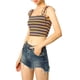 thumbnail image 4 of INSPIRAR CHIC Blusas de tirantes de verano a rayas con lazo para mujeres M Multicolor Negro, 4 of 8