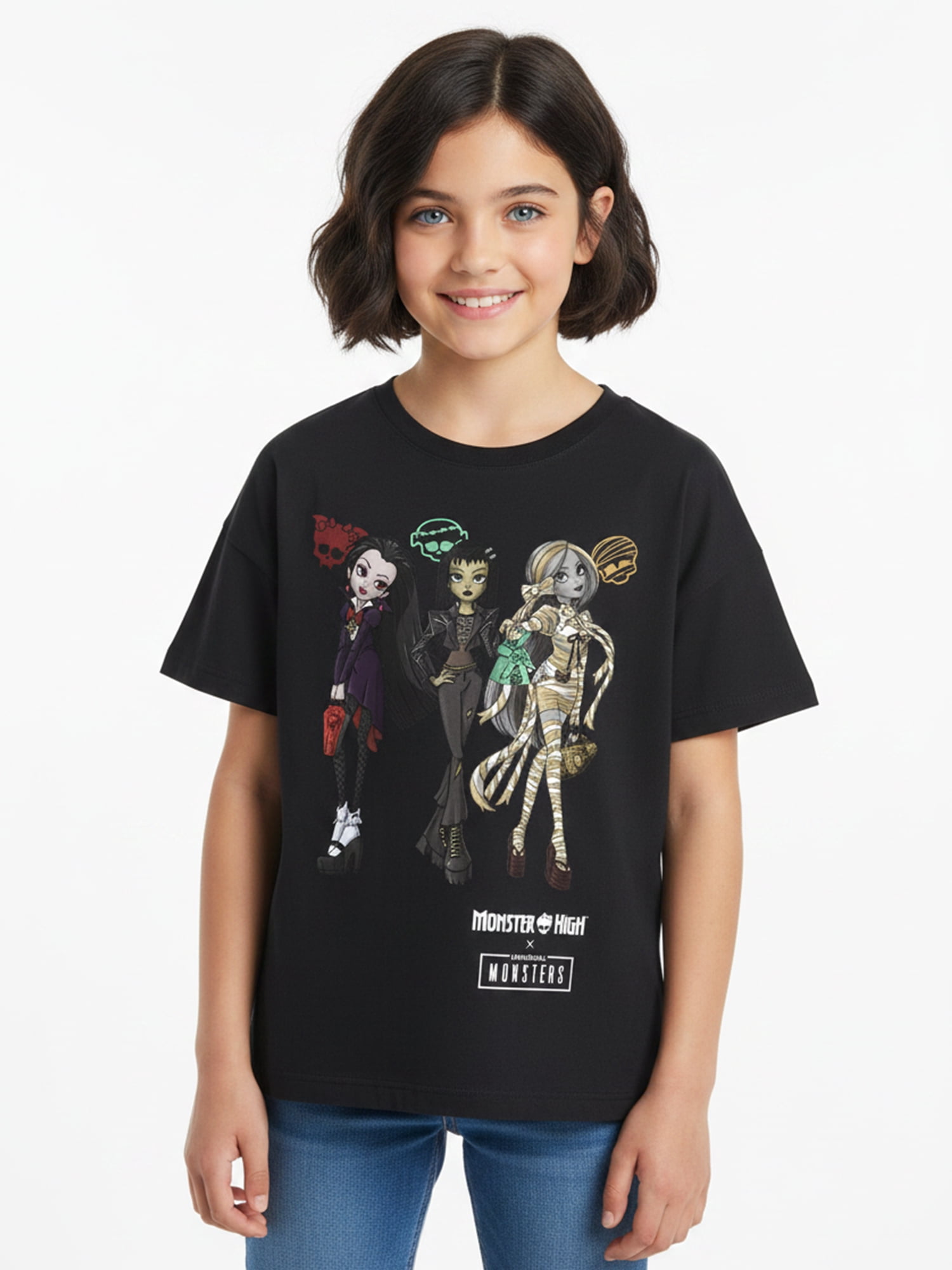 Monster High, Girls' Short Sleeve T-Shirt, Three Fierce Ladies, Sizes 4-16