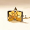 thumbnail image 2 of The Most Beautiful Chapter Book Necklace, To My Granddaughter Book Necklace with 6 Pages of Engraved Information, Openable Multi Layer(Gold), 2 of 6