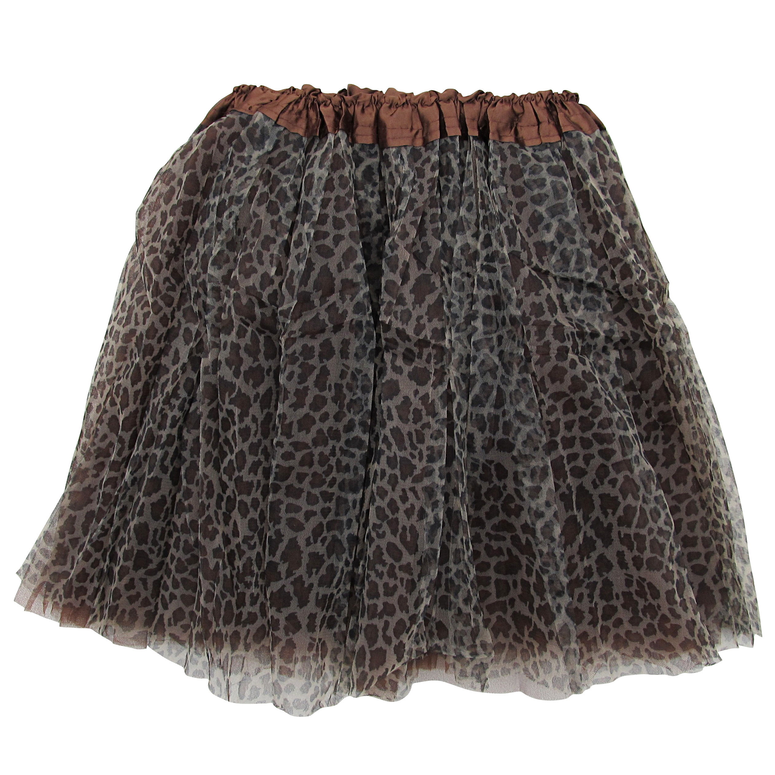 Adult Ladies Leopard Animal Print 80's Fancy Dress Tutu Skirt Halloween Party 