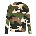 thumbnail image 3 of VBTAPA Men's Long Sleeve Camo T-shirt Camouflage Print Casual Stylish Tee Tops Loose Fit Crewneck Pullover Tees Back to College Deals Green S, 3 of 5