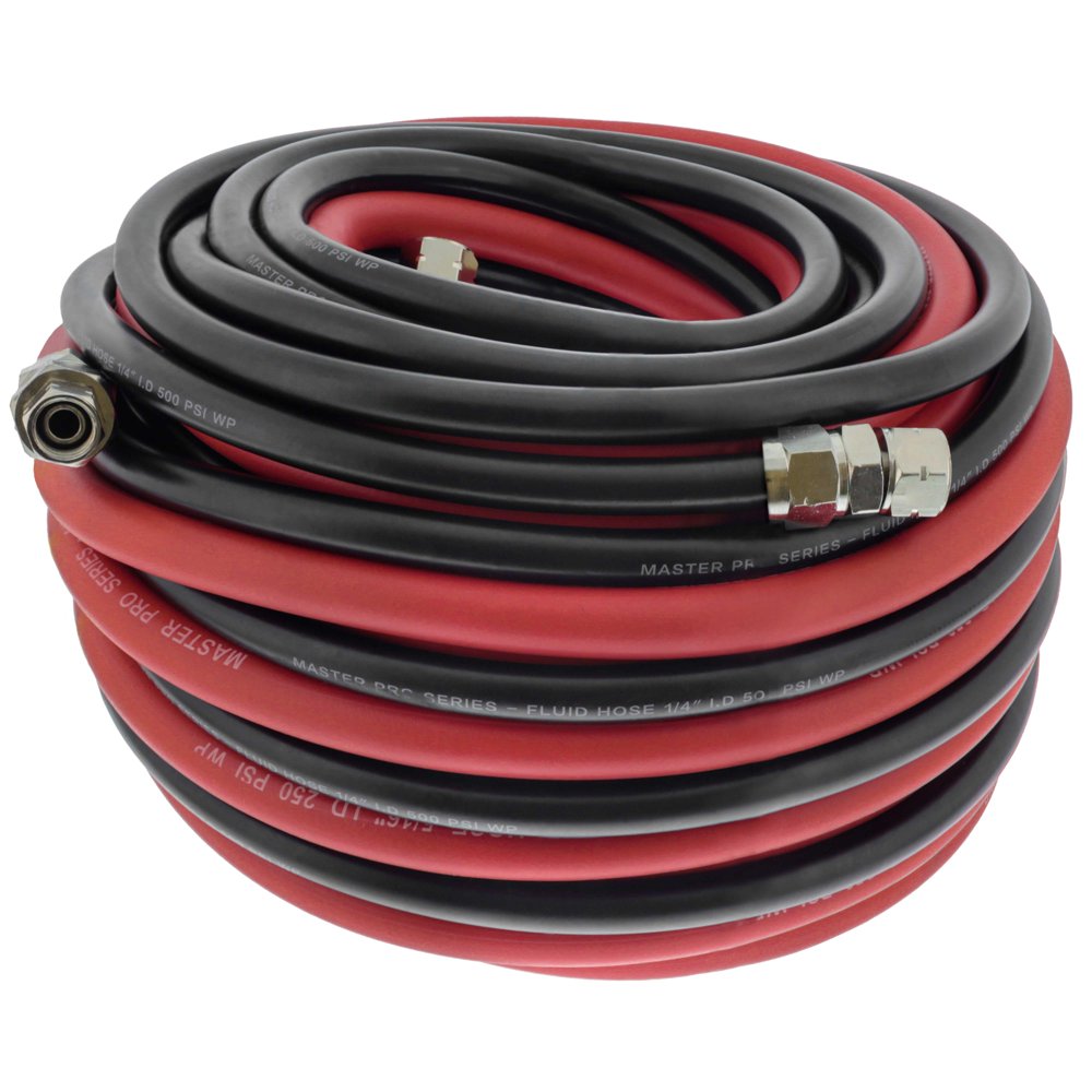 Master Pro 50 Ft Air & Fluid Hose Assembly Set, Paint Pressure Pot Tank