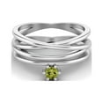 thumbnail image 2 of 3mm Round Peridot 925 Sterling Silver Twisted Valentines Day Gifts Ring, 2 of 4