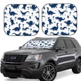 thumbnail image 2 of Uemuo Collection Of Cute Cartoon Dinosaurs Blue Silhouette Pattern Printed 2 PCS Car Windshield Sun Shade, Auto Sun Heat and UV Rays Blocker, Foldable Automotive Front Window Sunshade Protector, 2 of 7