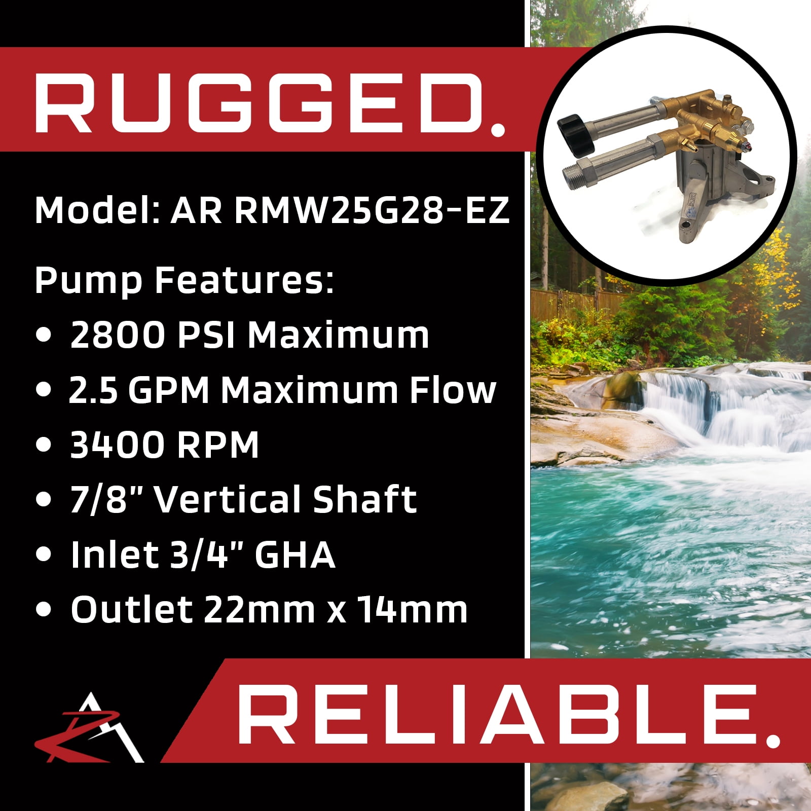 2800 PSI Upgraded AR Power Pressure Washer Water Pump For Sears Craftsman 580.768342